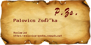 Palovics Zsóka névjegykártya